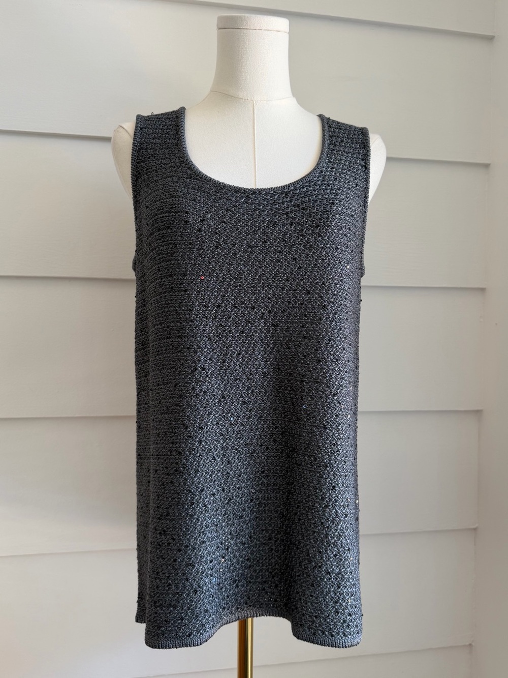 St. John Knit Tank with Paillettes Sequins size M